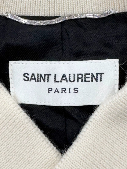white baseball jacket by saint laurent