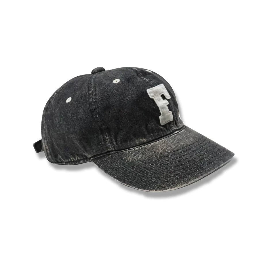 FULLCOUNT Washed Denim Embroidered Baseball Cap