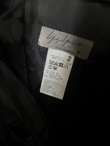 Yohji Yamamoto Black Wool Overcoat Pants