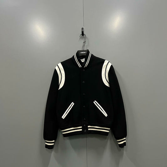 Saint Laurent Paris Black White Baseball Jacket