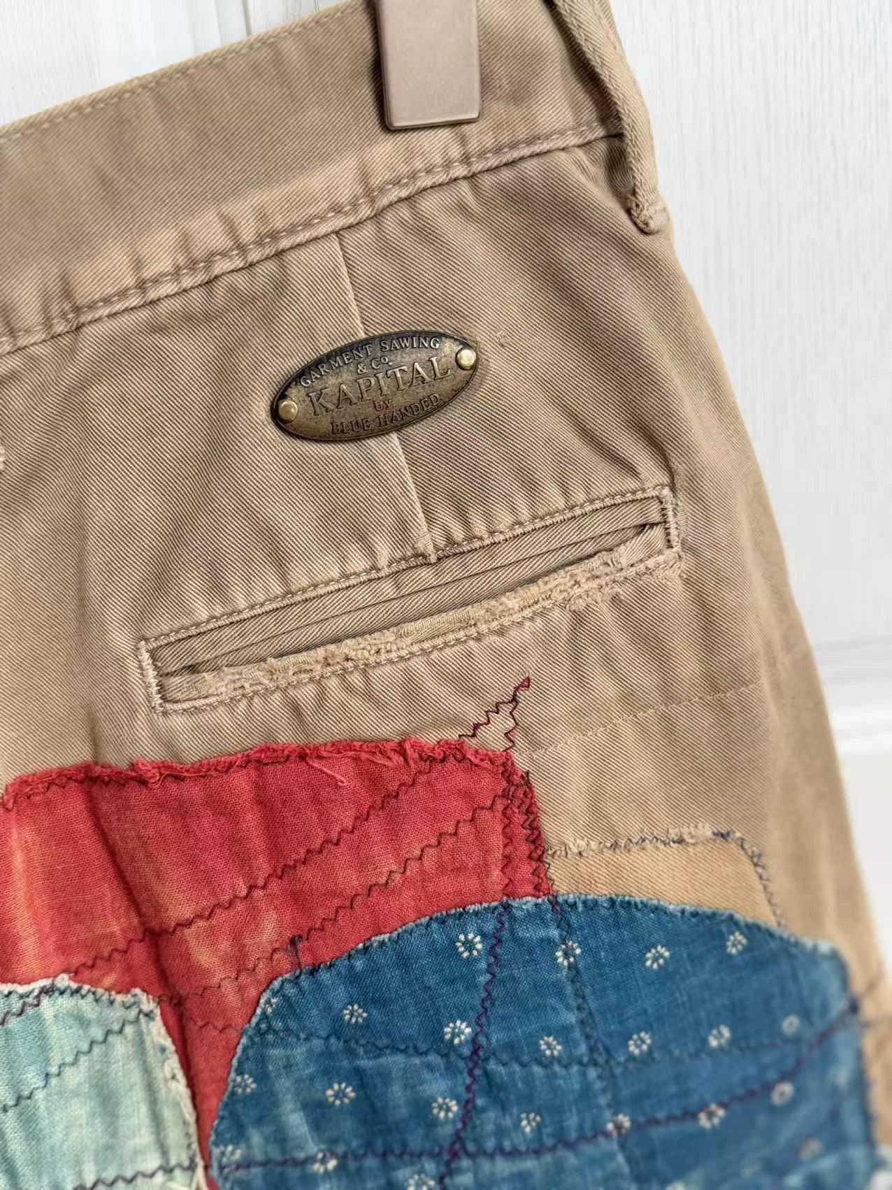 Kapital Vintage Fabric Patchwork Casual Shorts