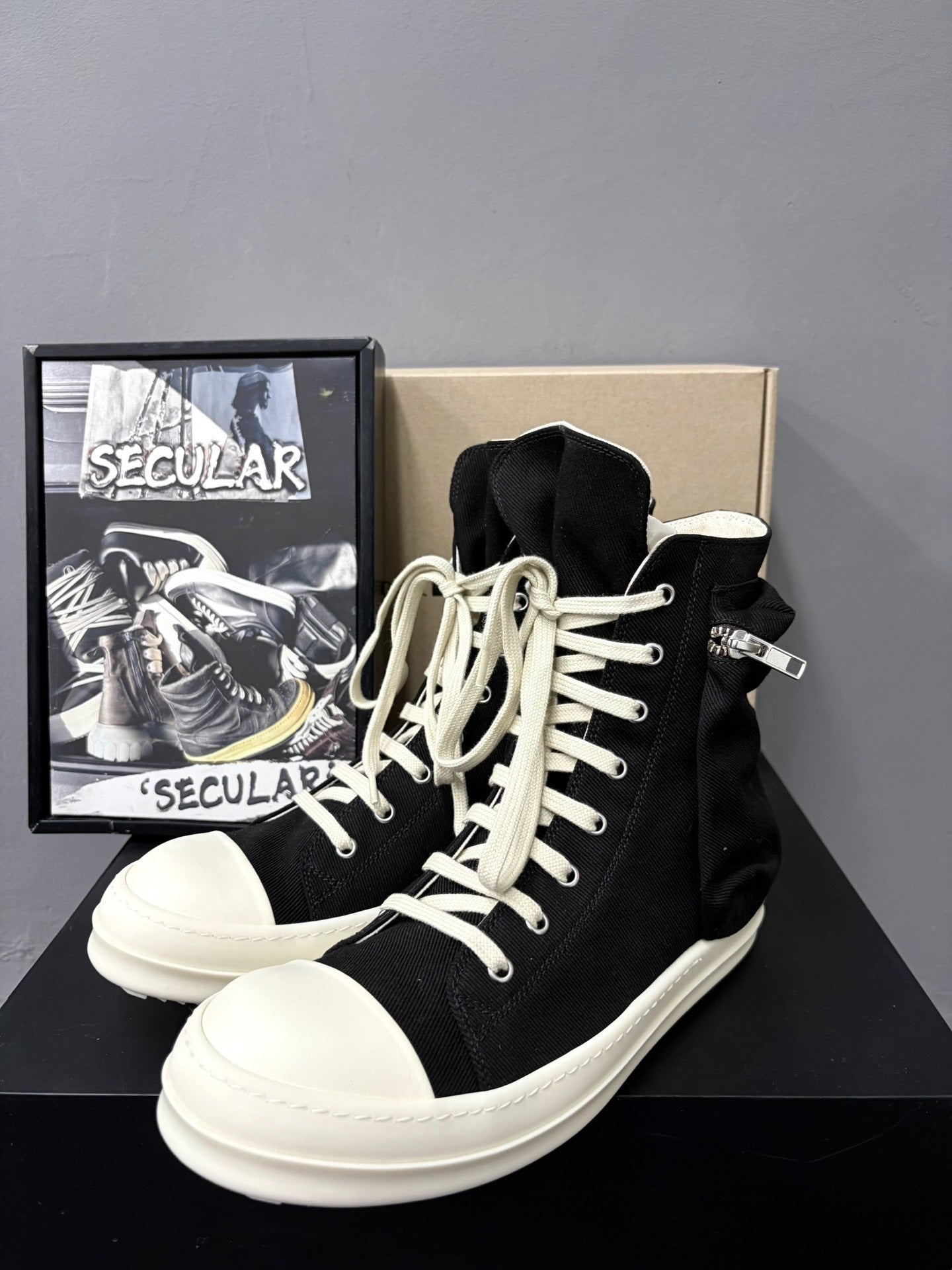 Rick Owens 26SS High-Top Canvas Shoes