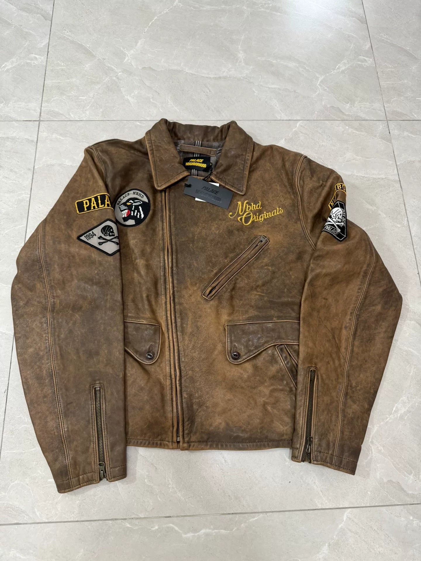 PALACE x NEIGHBORHOOD Leather Jacket