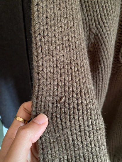 vintage descendent knitted sweater in olive green