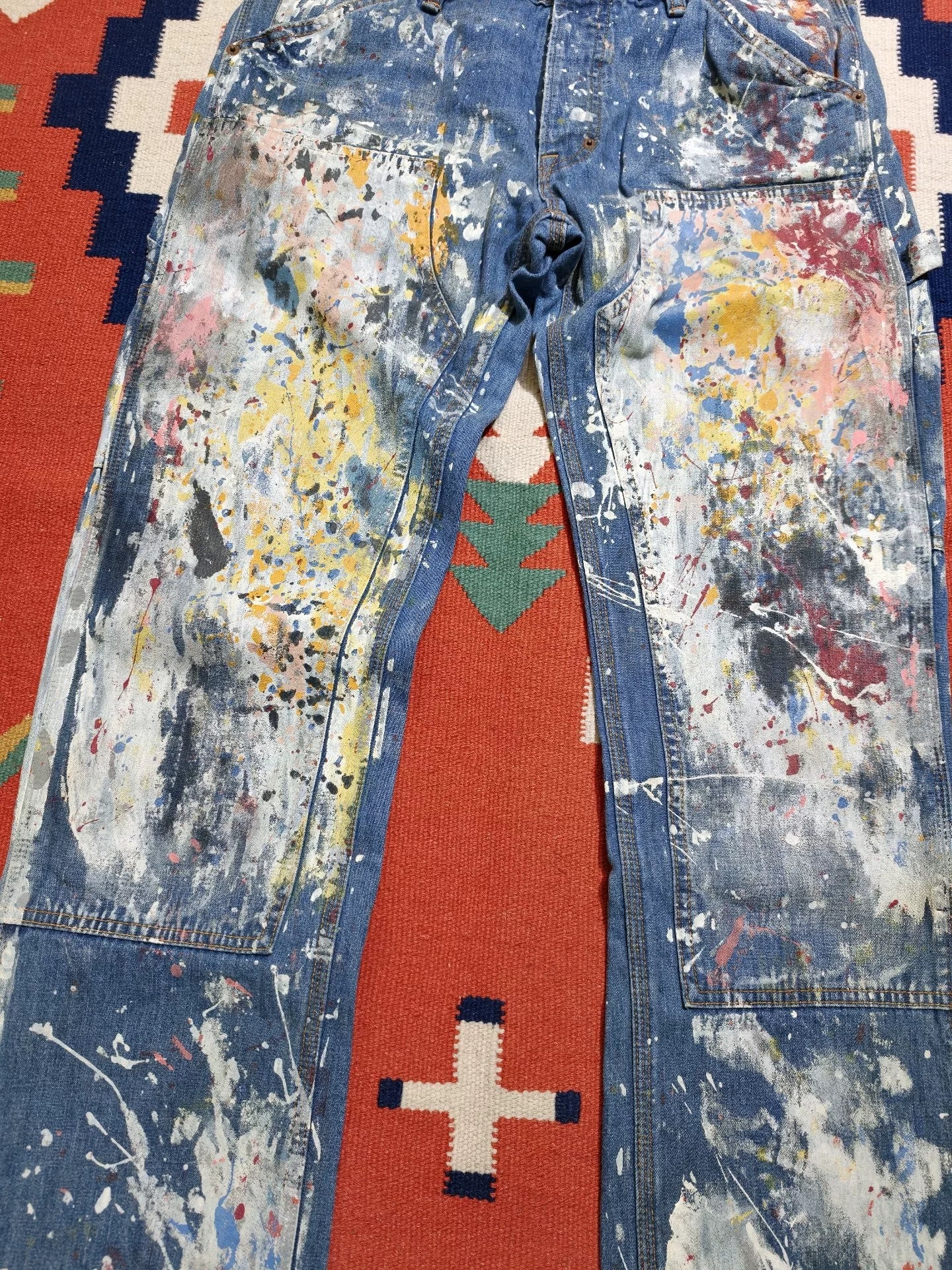 RRL Double Knee Paint Splatter Jeans