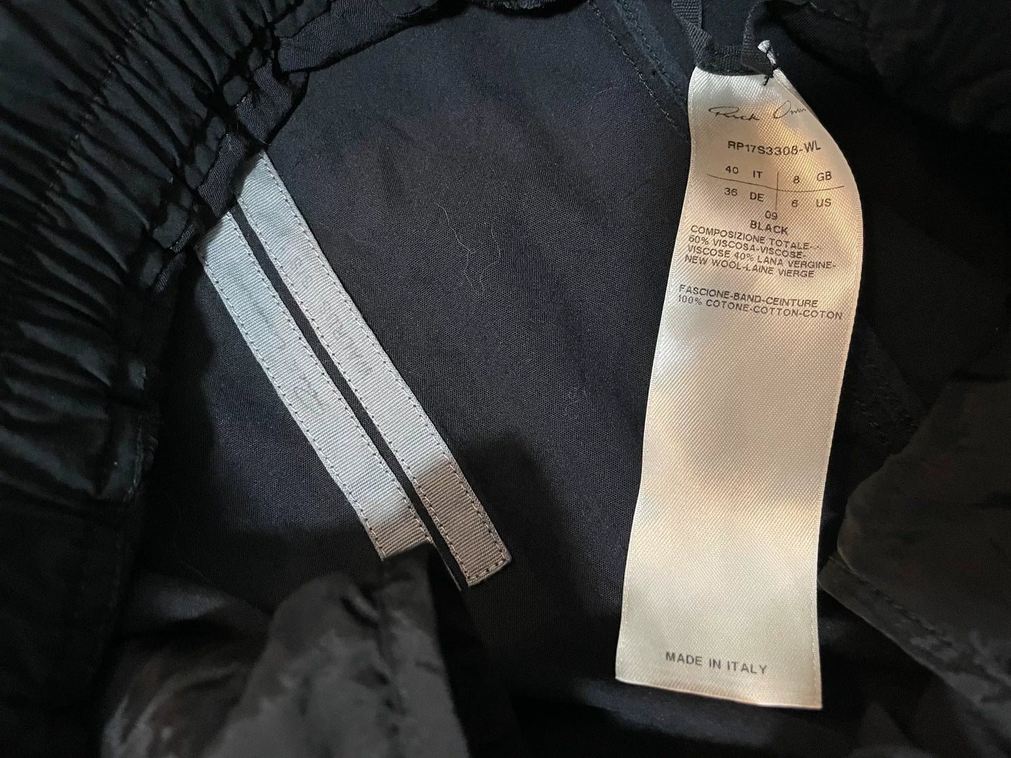 Rick Owens 17SS Walrus Drawstring Cropped Pants