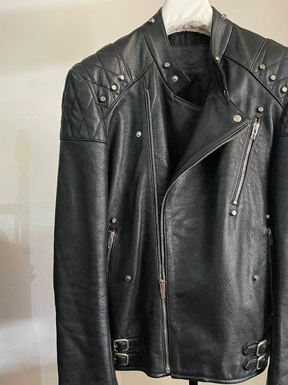 alexander mcqueen leather jacket with swallow design