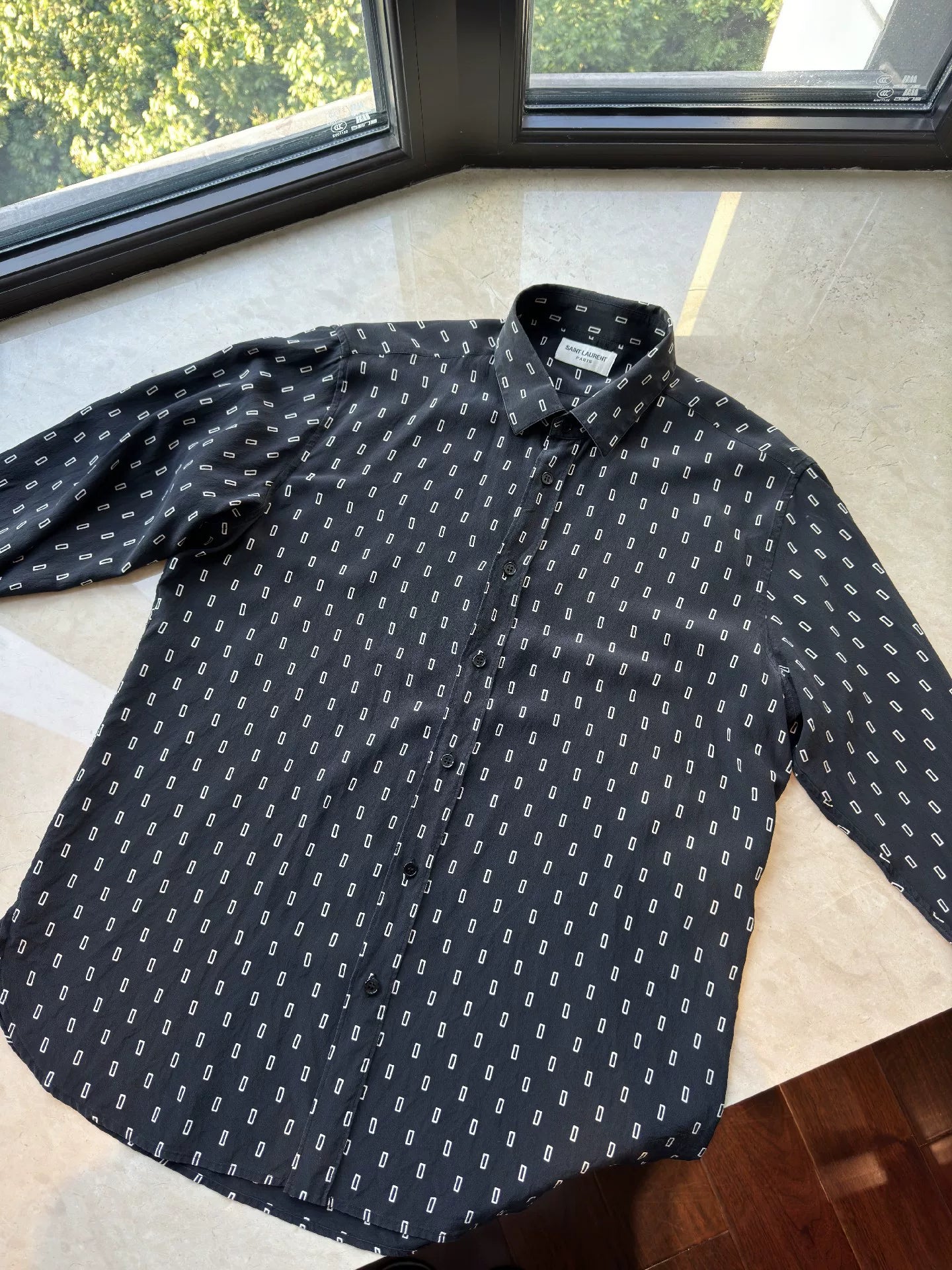 YSL Men's 100% Silk Printed Shirt