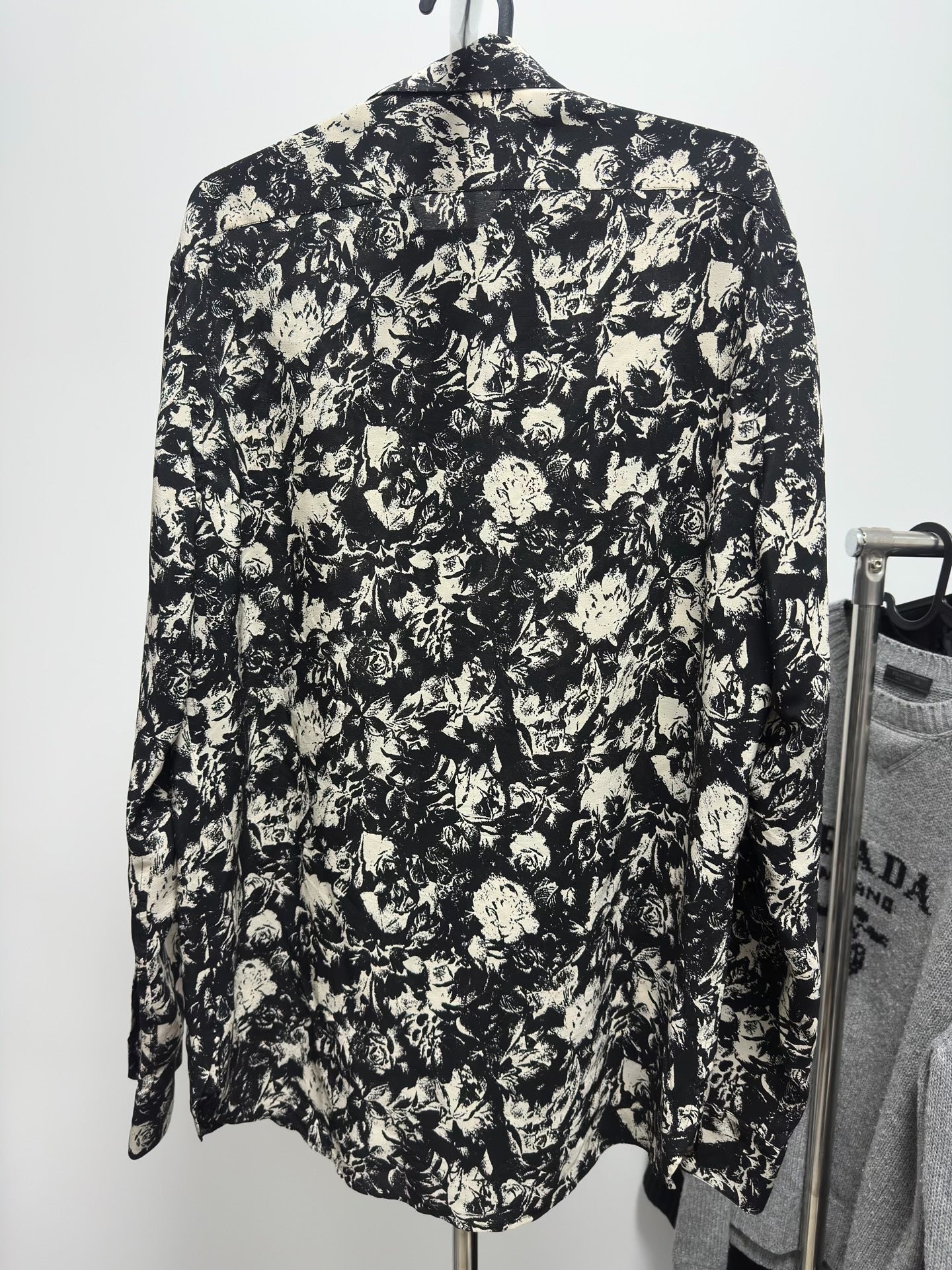 Saint Laurent Black White Floral Shirt