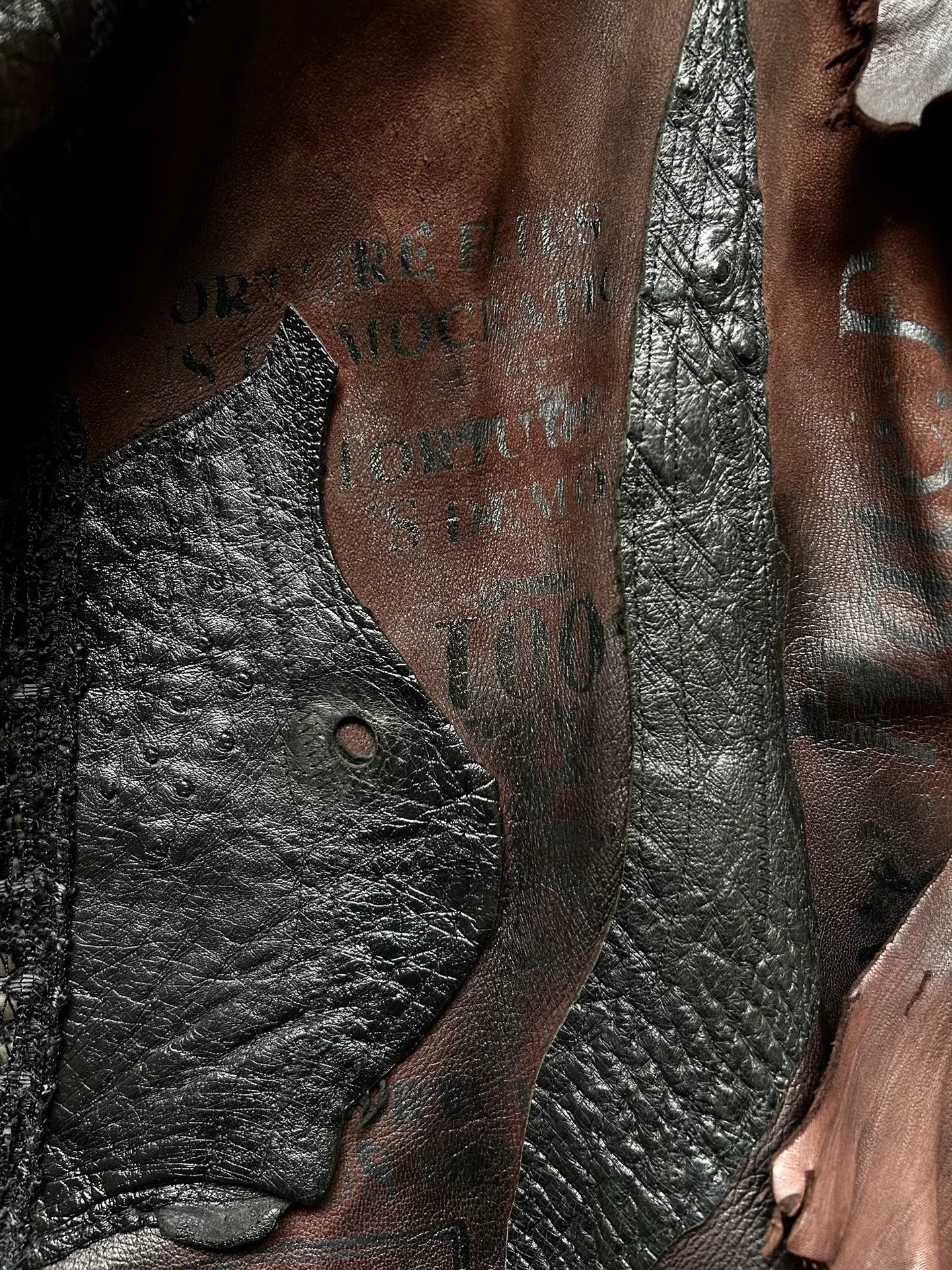 vintage patchwork leather jacket