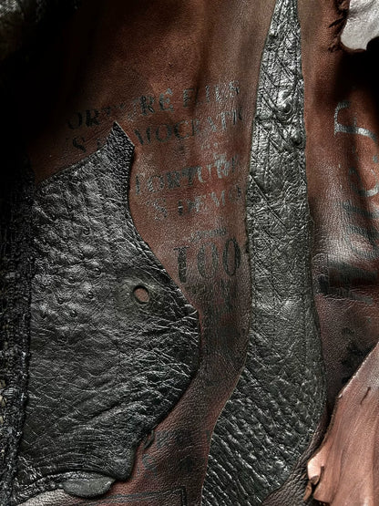 vintage patchwork leather jacket