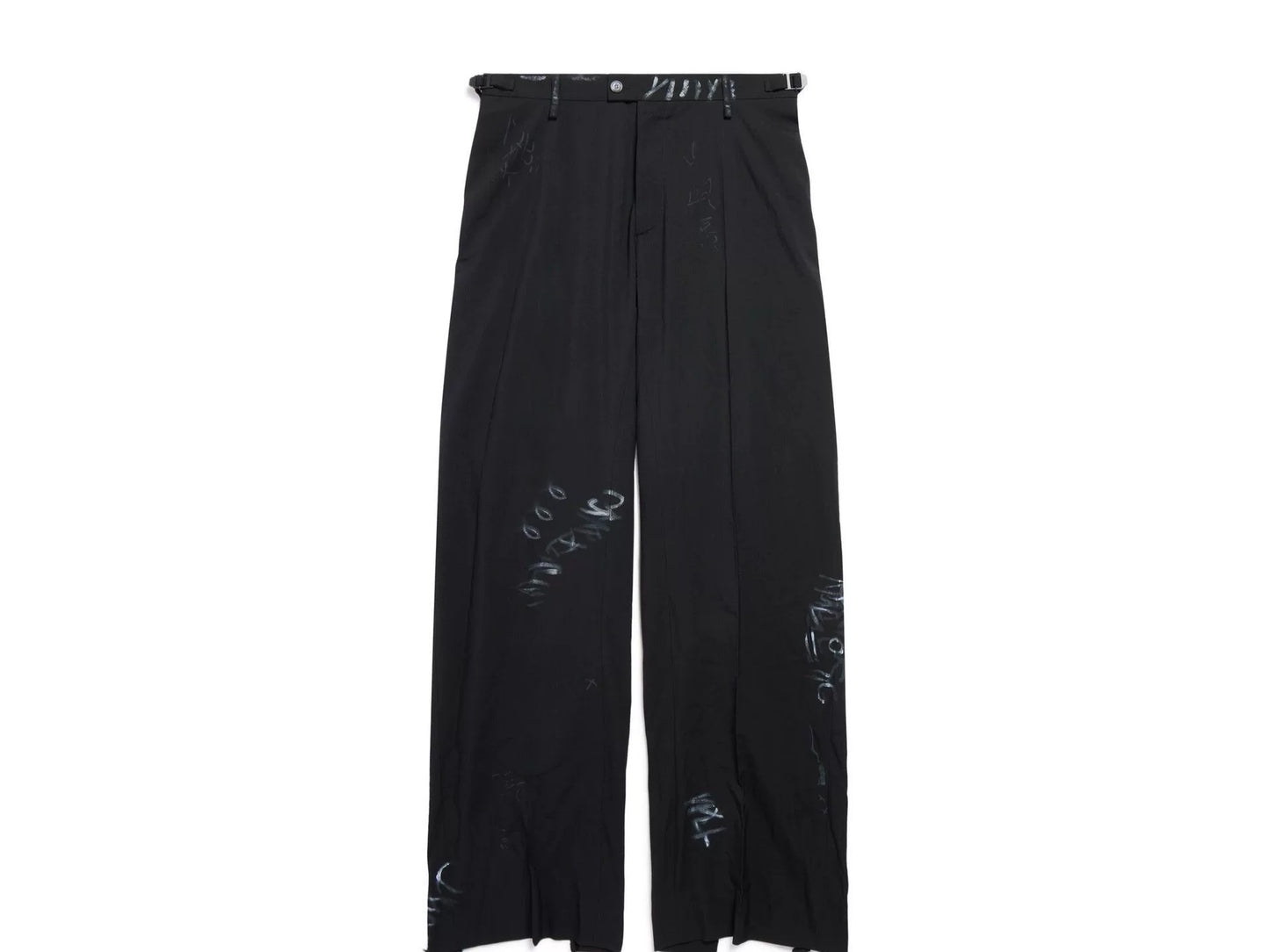 balenciaga black graffiti baggy trousers