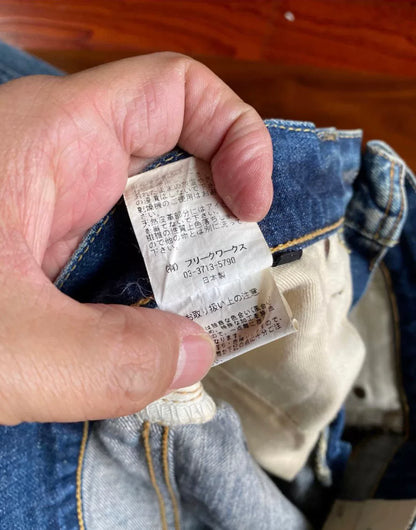 vintage distressed yellow mud denim pants