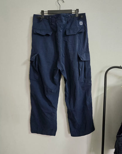 Porter Classic Indigo Nylon Cargo Pants