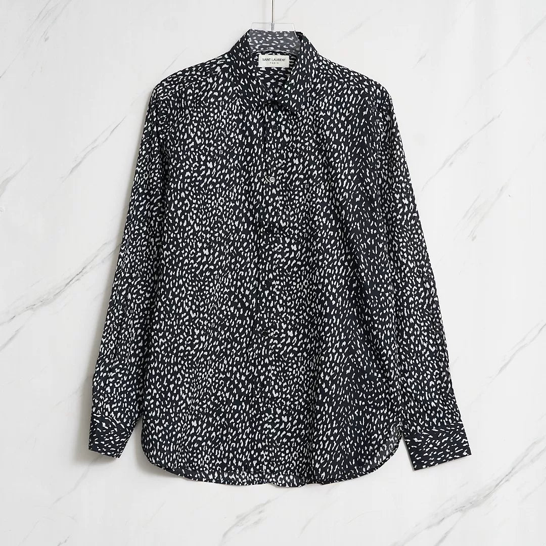 Saint Laurent Men's Polka Dot Shirt