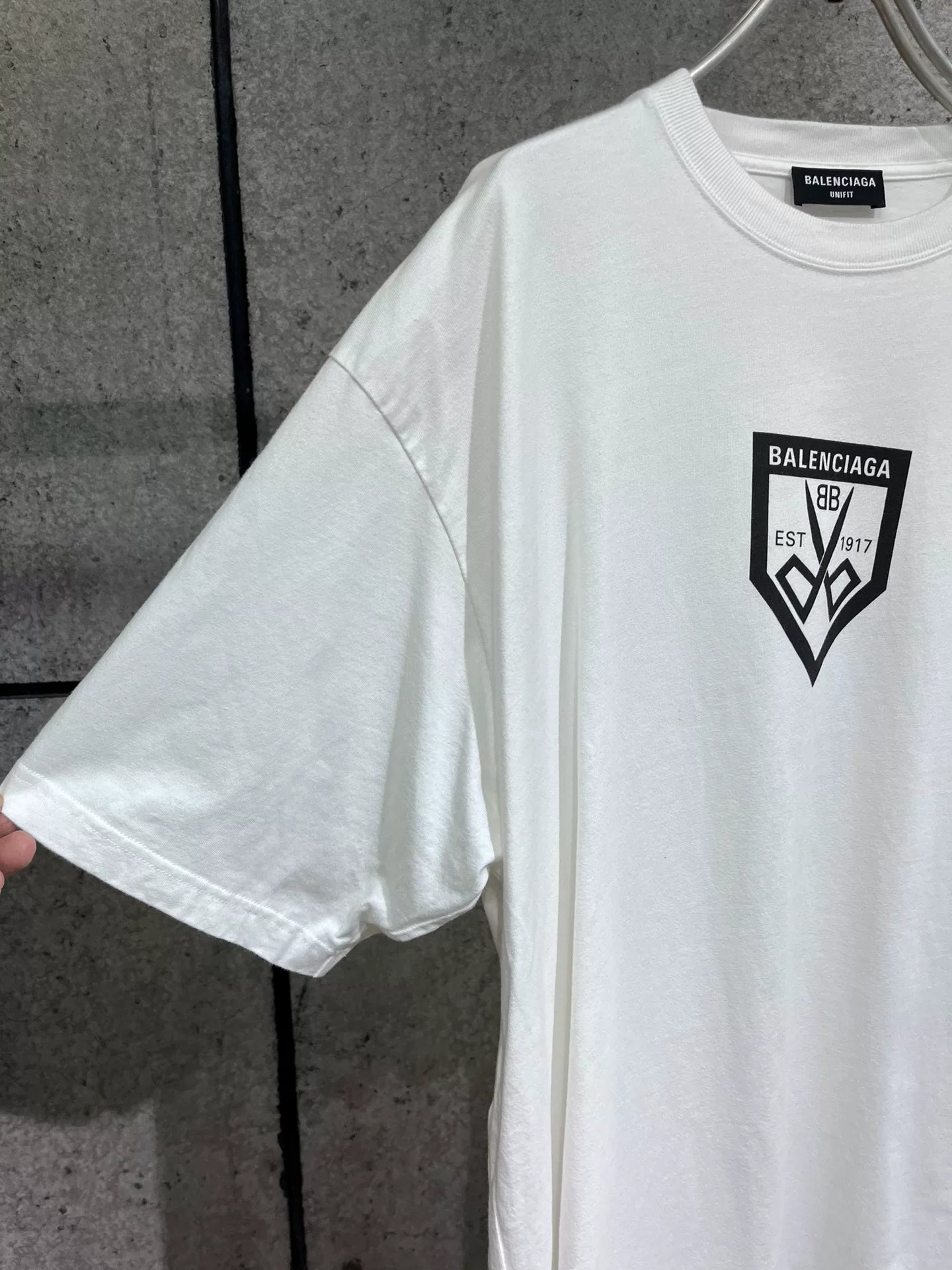 Balenciaga White Oversized Scissors Short-Sleeve S