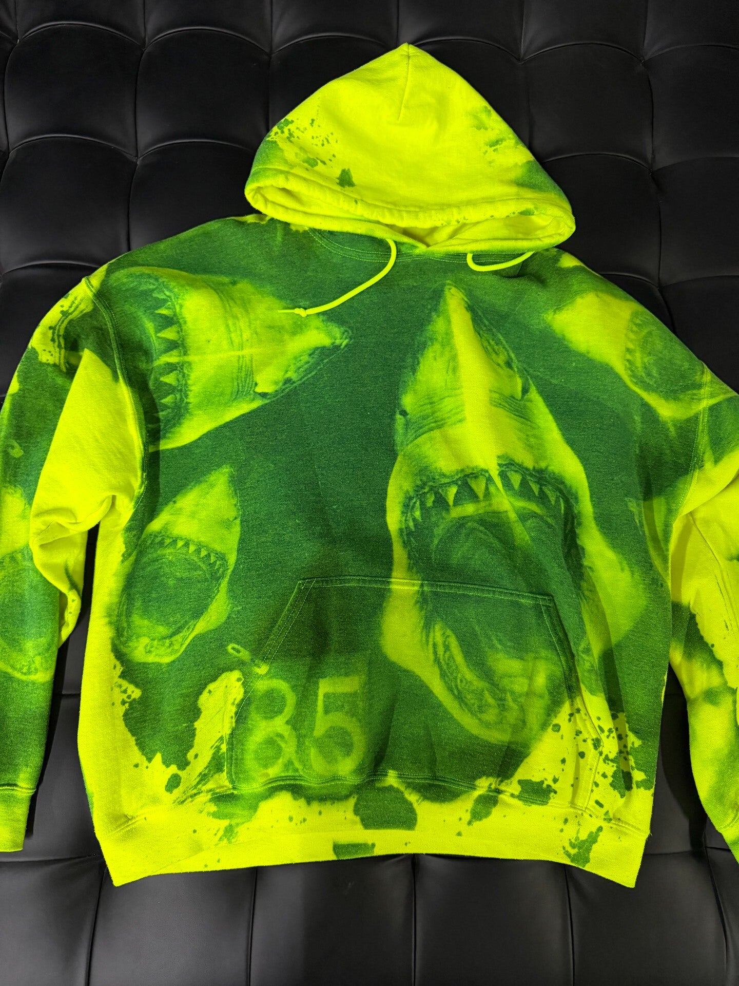 85NYC Shark Graffiti Hoodie