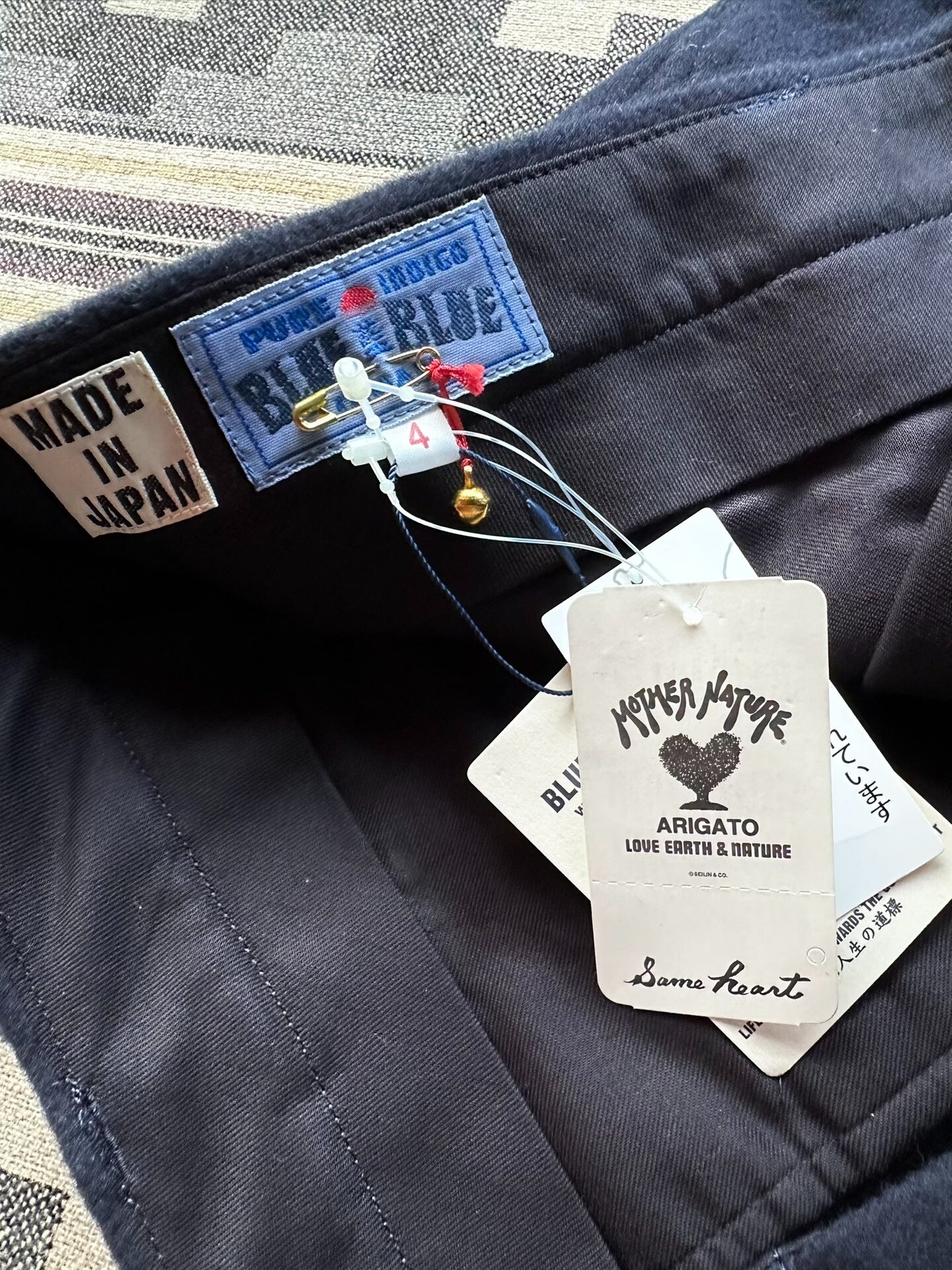 blue japan indigo cotton blend casual pants