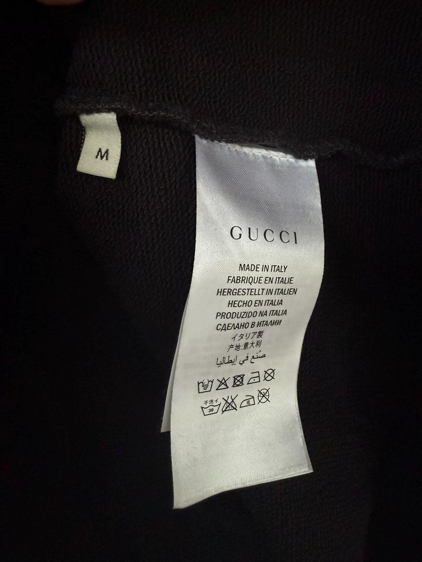 gucci embroidered black sweatshirt size medium