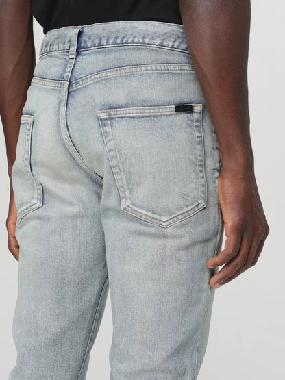 Saint Laurent Distressed Slim Fit Jeans