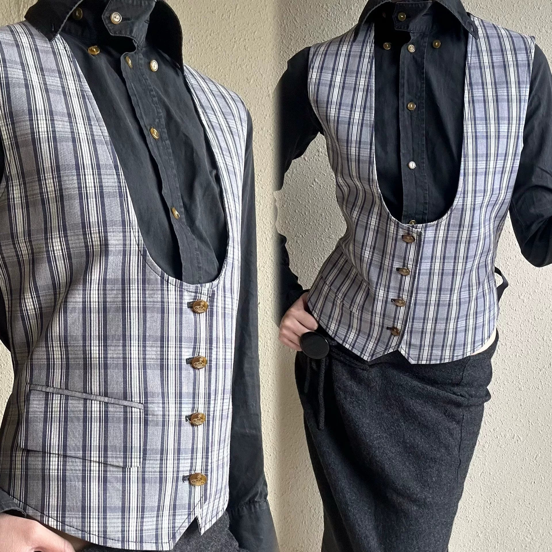 vivienne westwood plaid vest for men