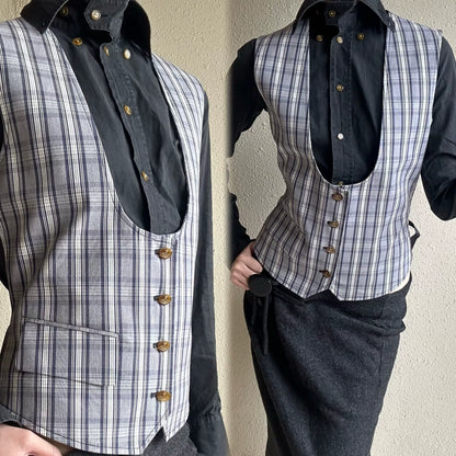 vivienne westwood plaid vest for men