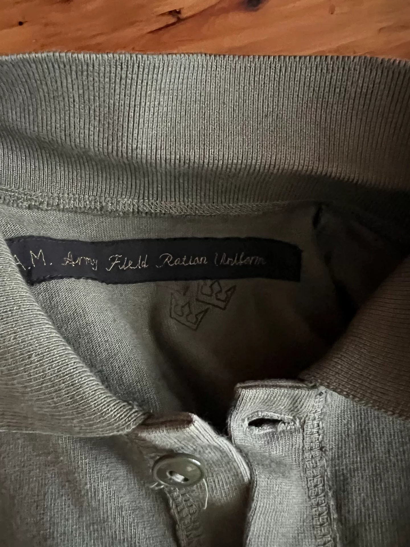 kapital army olive green polo t-shirt