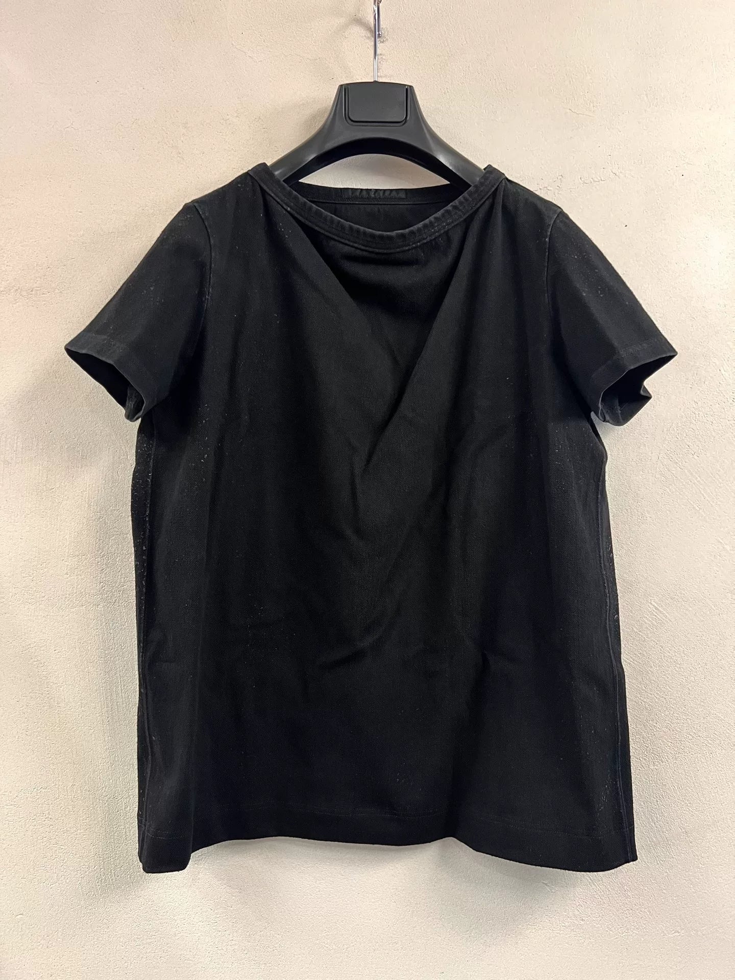 Julius 7 Black Coated Denim T-shirt