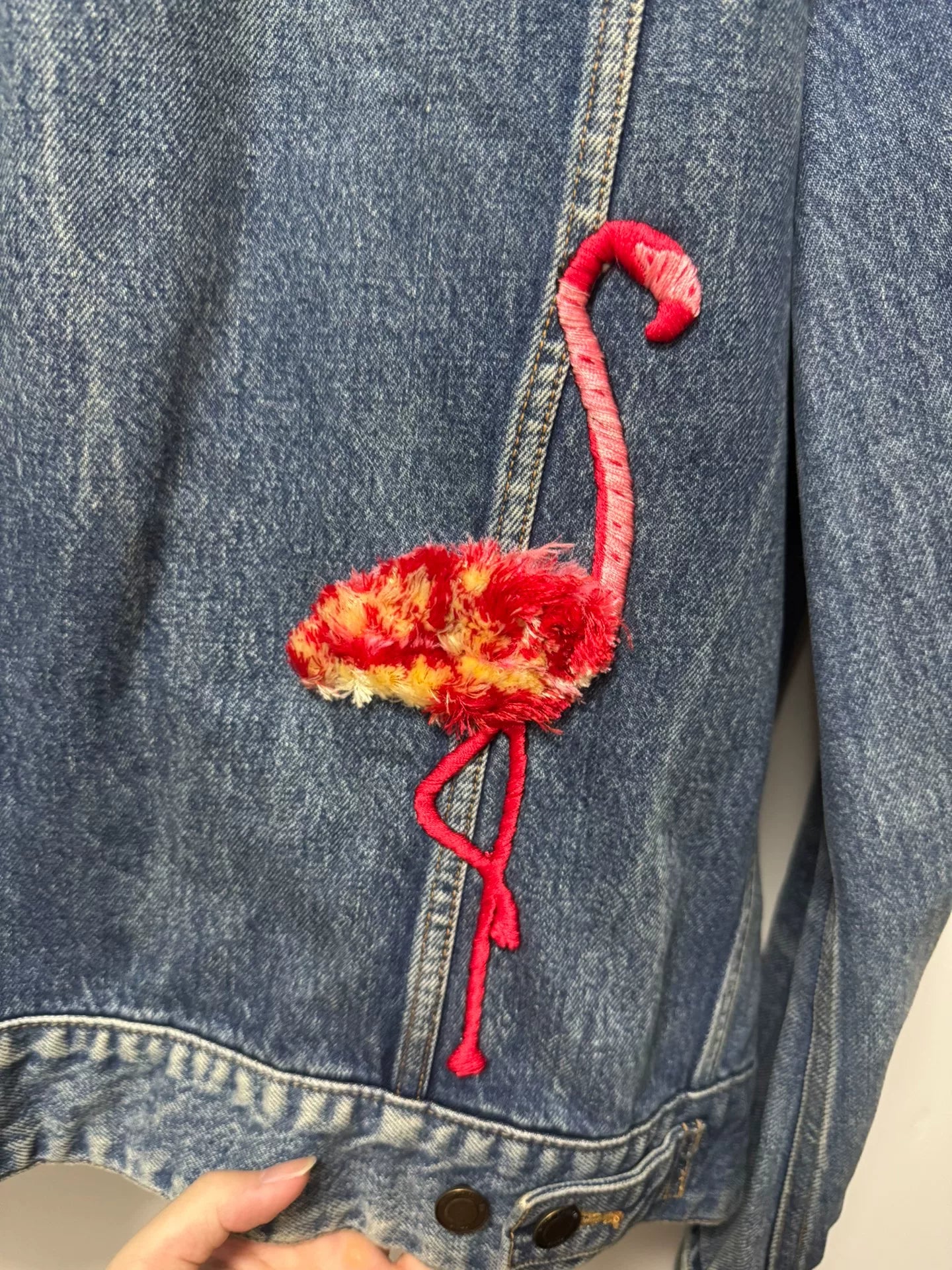 Saint Laurent Blue Flamingo Denim Jacket