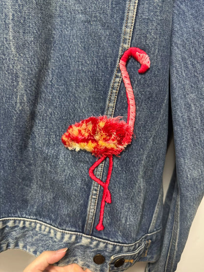 Saint Laurent Blue Flamingo Denim Jacket
