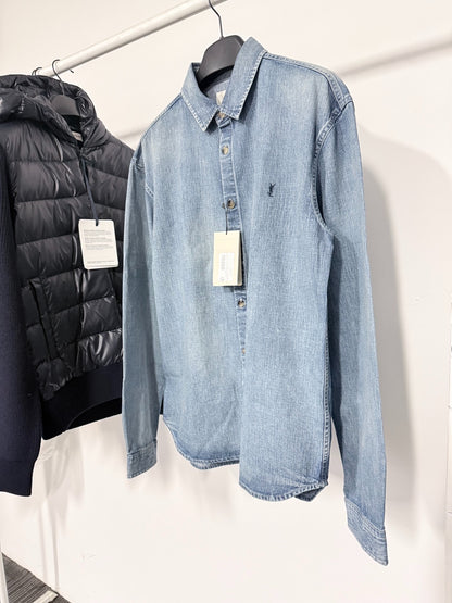 Saint Laurent SS25 Pointed Collar Denim Shirt