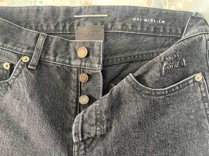 Saint Laurent Men's Distressed Black Jeans