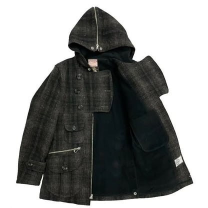 vintage gray plaid wool jacket