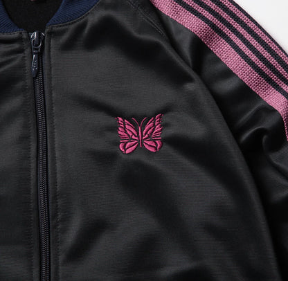 needles track jacket in black and pink