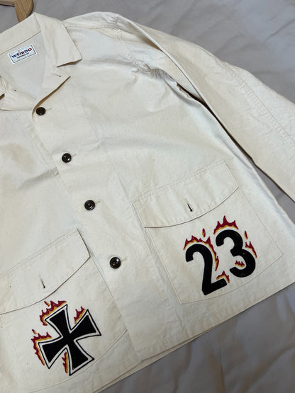 Weirdo Psycho Embroidered Print Work Jacket