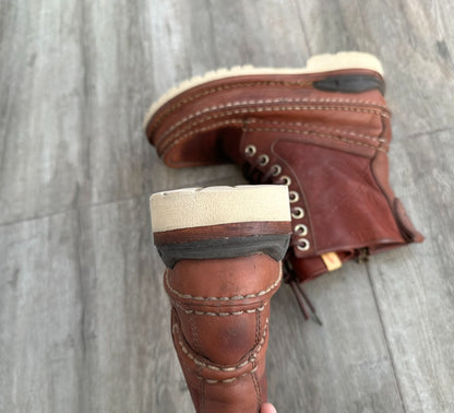 visvim grizzly high-top boots in red