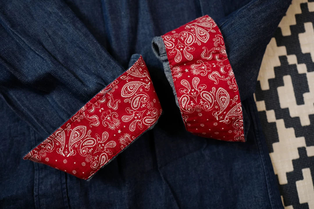 sophnet denim bandana button-up shirt