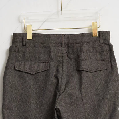 Saint Laurent Brown Check Drawstring Trousers