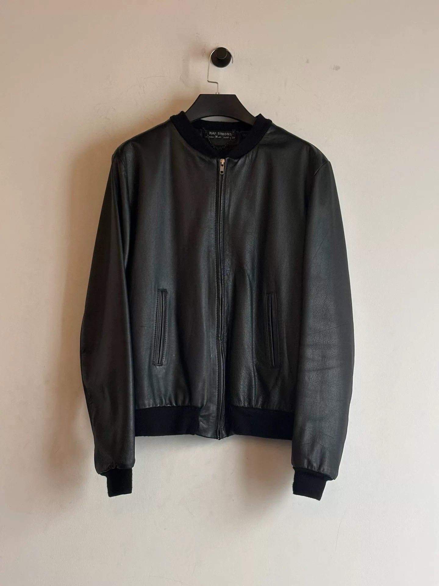 raf simons aw 1998 leather bomber jacket