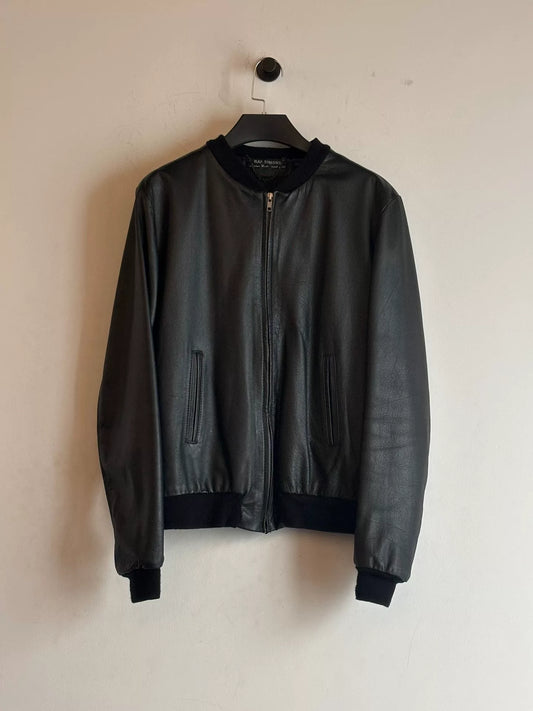 raf simons aw 1998 leather bomber jacket