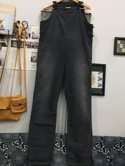 visvim g cords overalls in navy blue