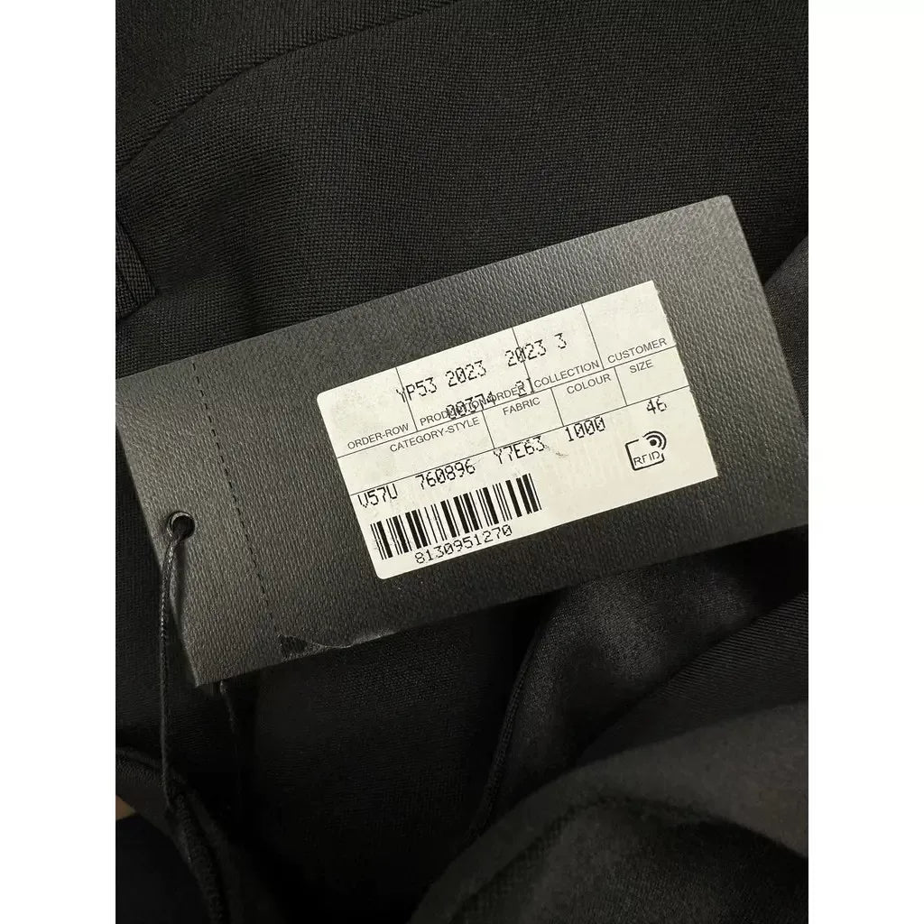 Saint Laurent Black Satin Lapel Blazer