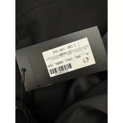 Saint Laurent Black Satin Lapel Blazer