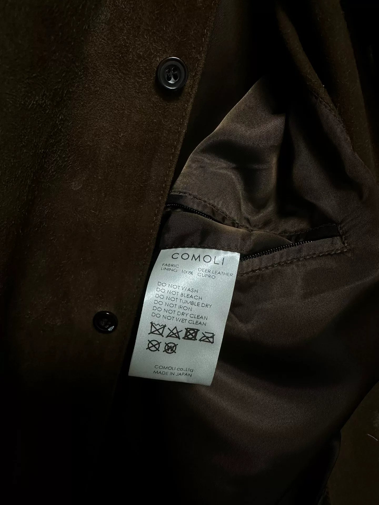 comoli deep brown deer leather shirt