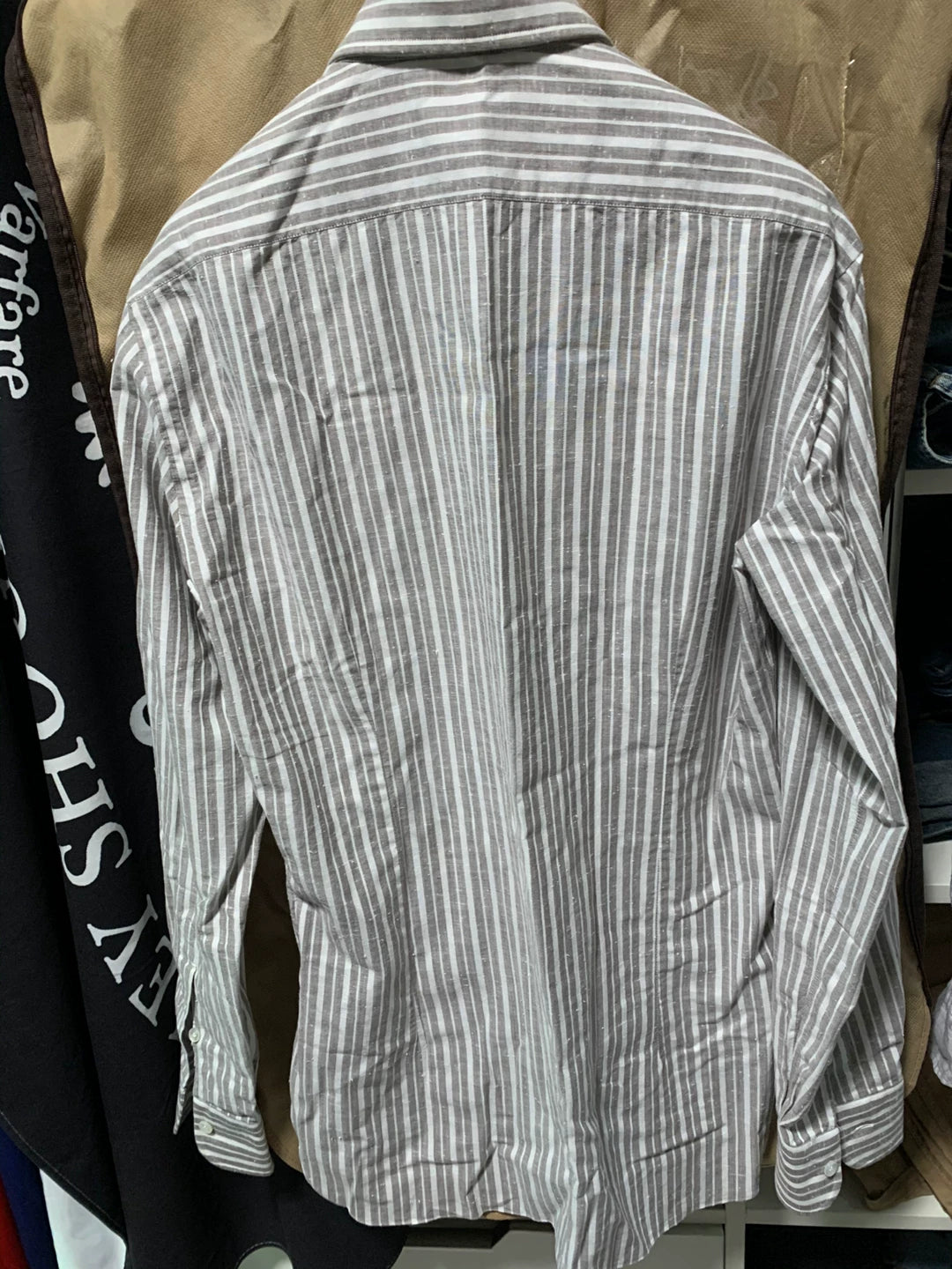 Italian Handmade Striped Dress Shirt Size 39