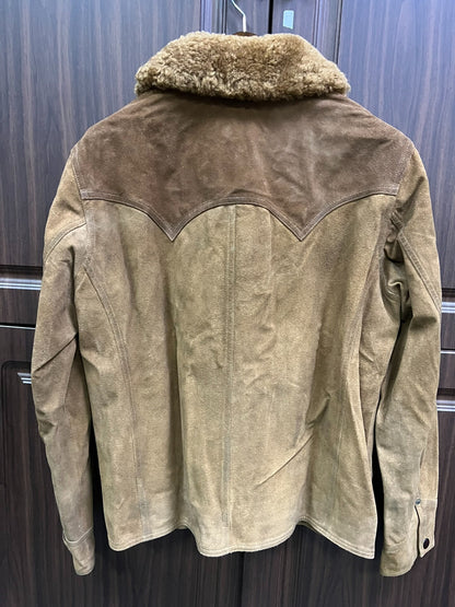 RRL Shearling Brown Jacket with Fur Collar