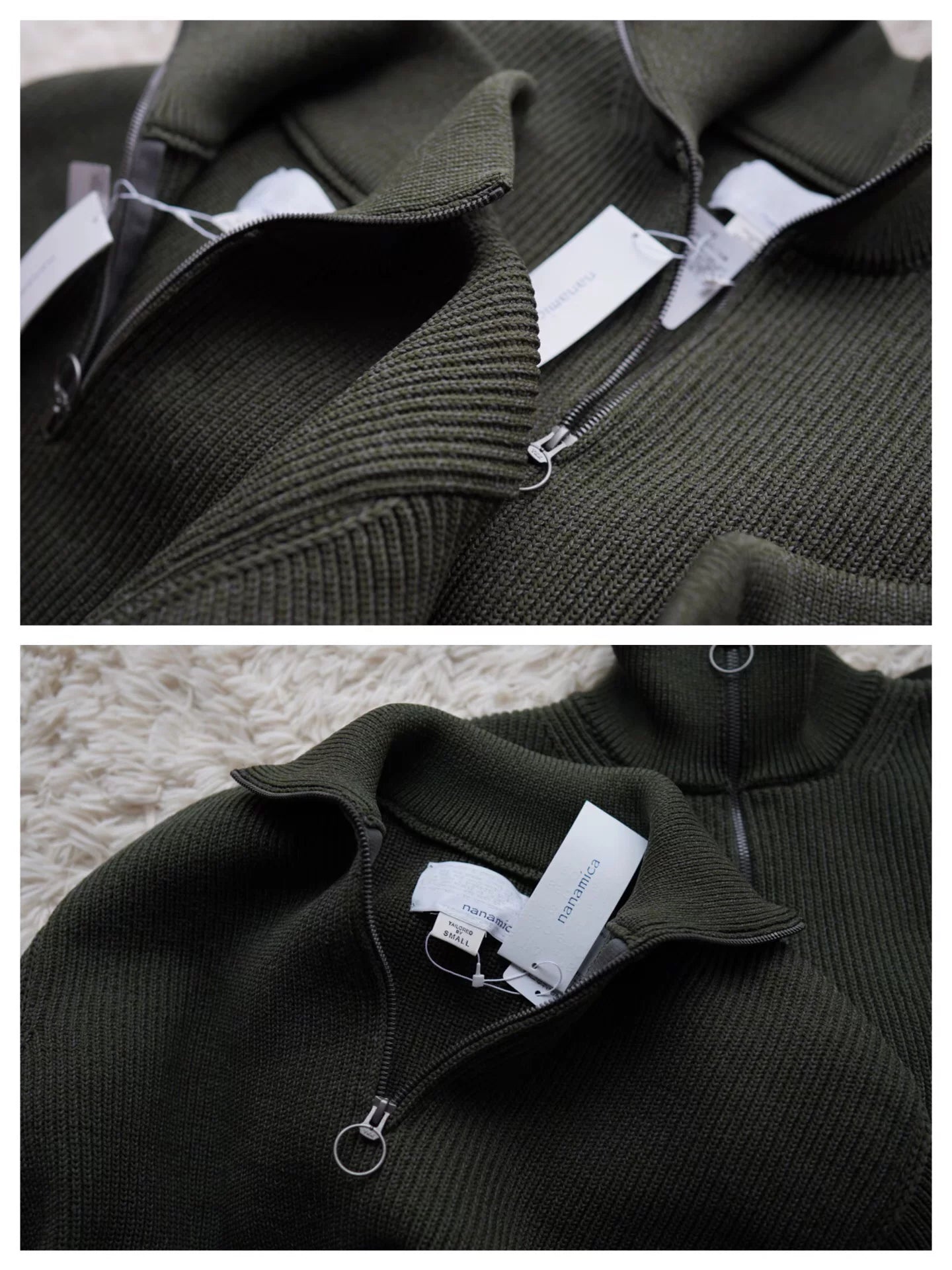nanamica sujf040 half-zip sweater