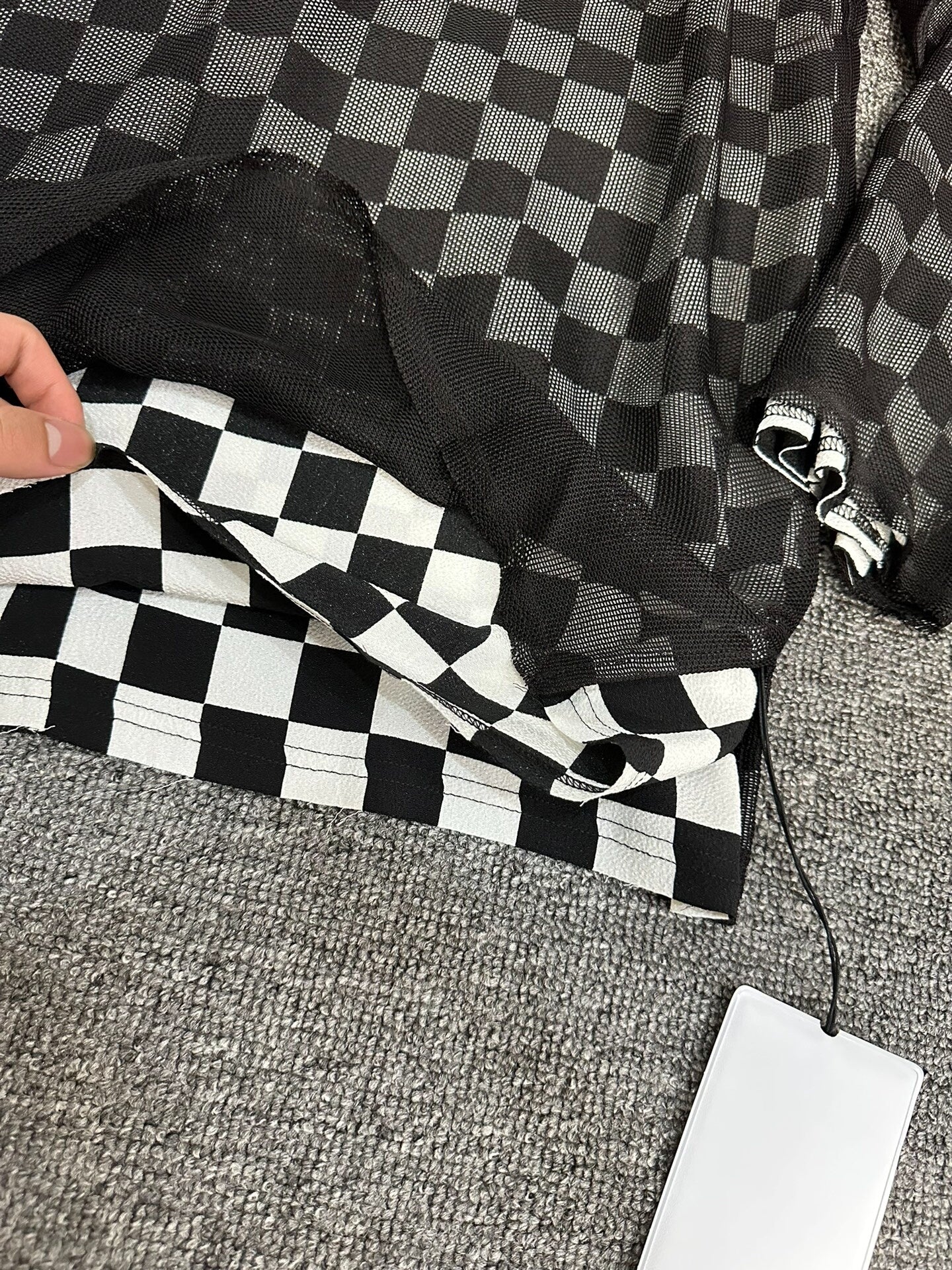 black checker long sleeve shirt