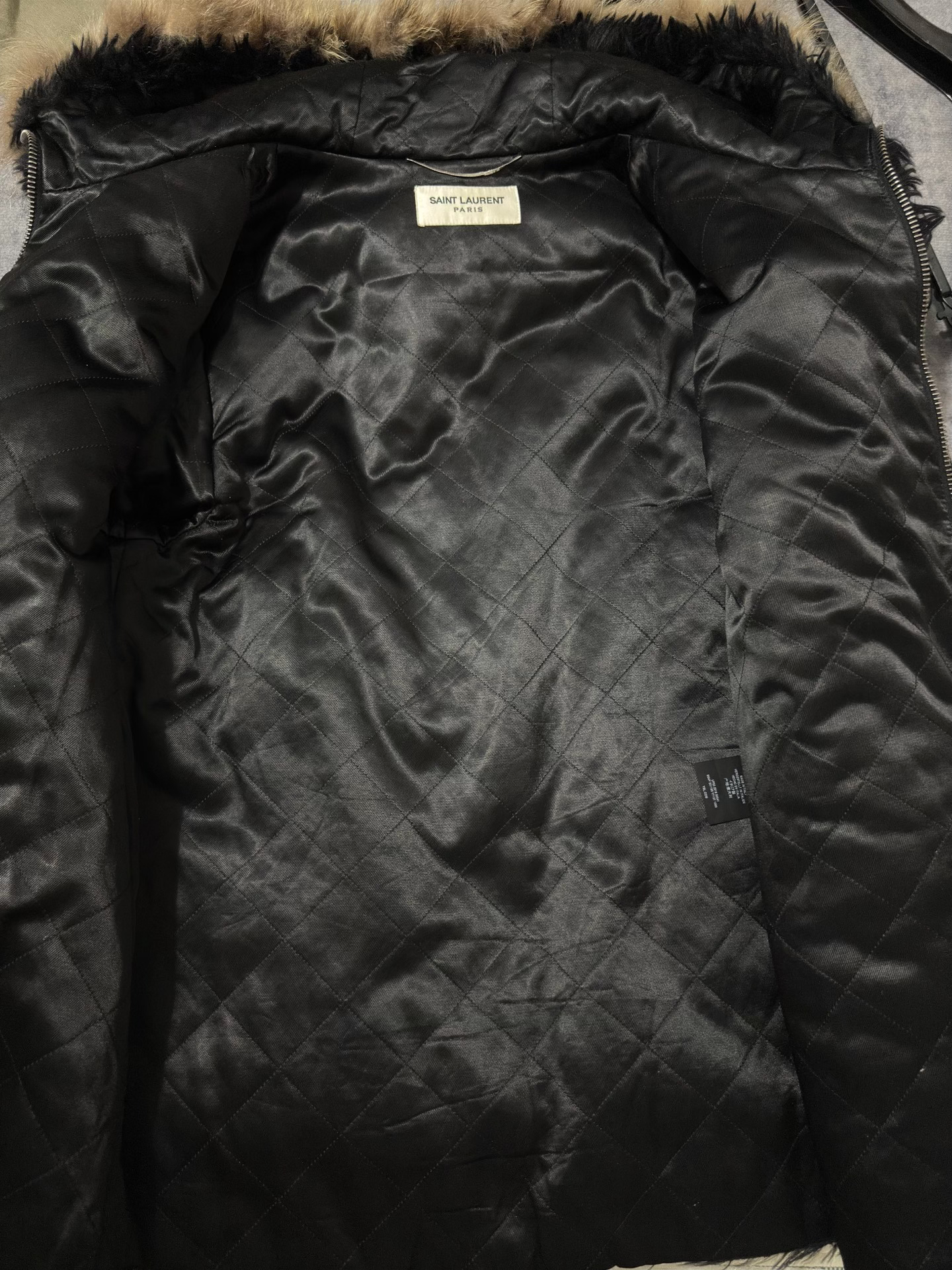 Saint Laurent 18FW Hooded Fur Coat