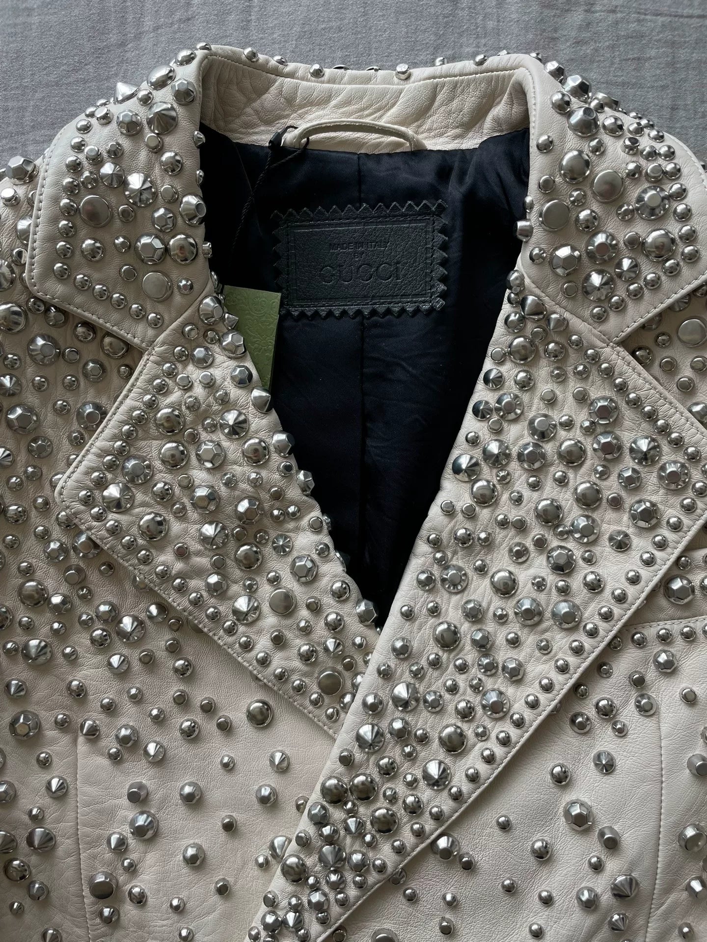 Luxury Studded Leather Jacket by Gucci